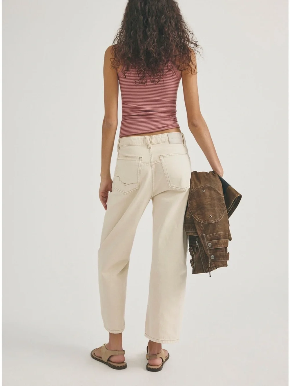 Women’s Deep Trance Cream High-Rise Boyfriend Jeans